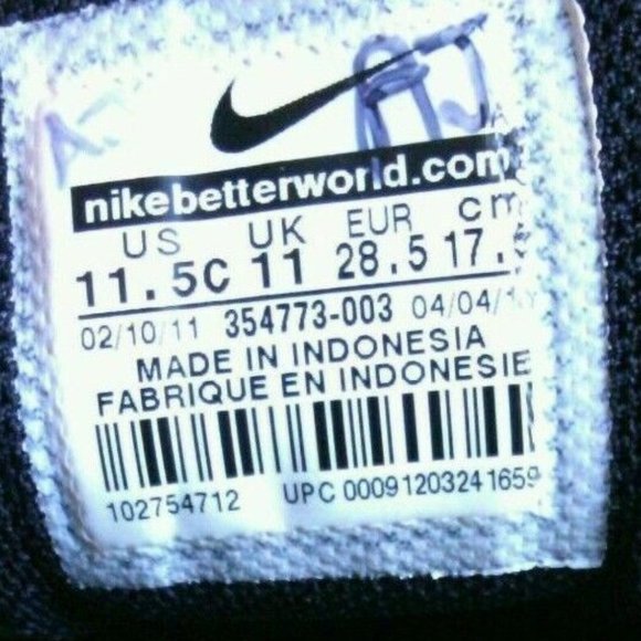 Nike Sneakers Lace Up Kids Shoes Black Trainer Youth Size 11.5 C Low Top Sports - Picture 6 of 16